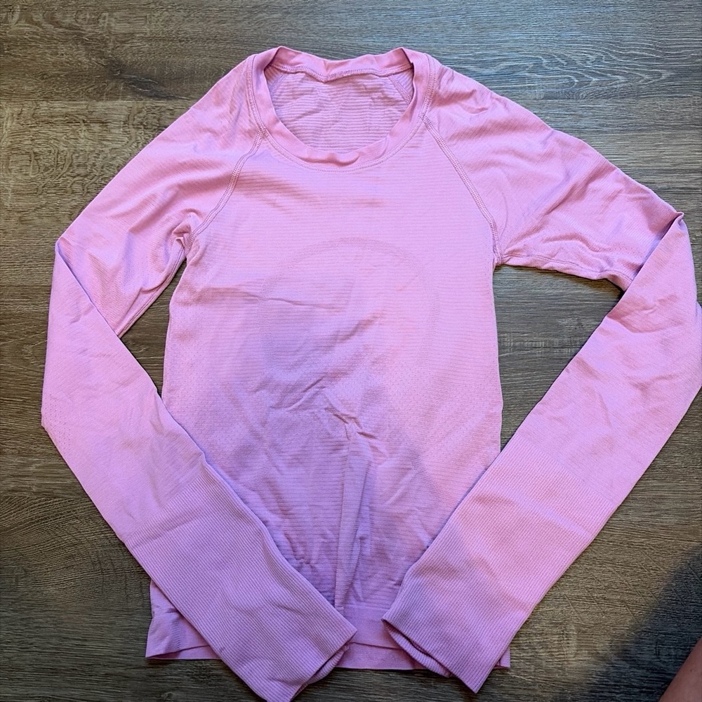 lululemon athletica Long Sleeve Crew Top in Light Pink